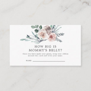 Boho Rose Baby Shower How Big is Mummy's Belly Enclosure Card
