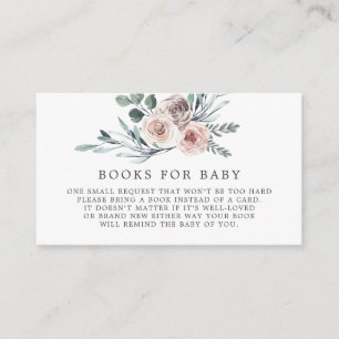 Boho Rose Books For Baby Baby Shower Card