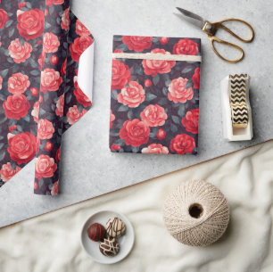 Boho Rose Flower Nature Wrapping Paper