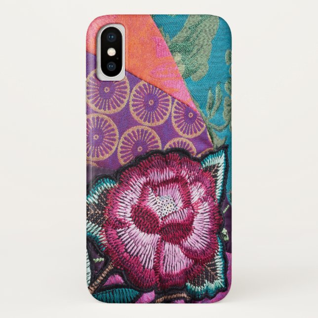 Boho Rose flower tapestry look colourful Case-Mate iPhone Case (Back)