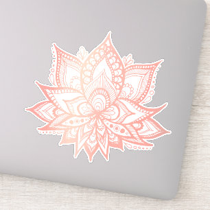 Boho Rose Gold Lotus Flower Sticker