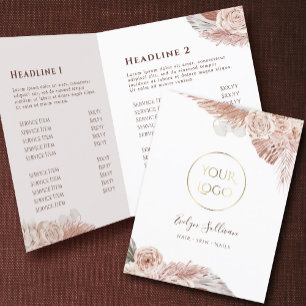 Boho roses bifold brochure