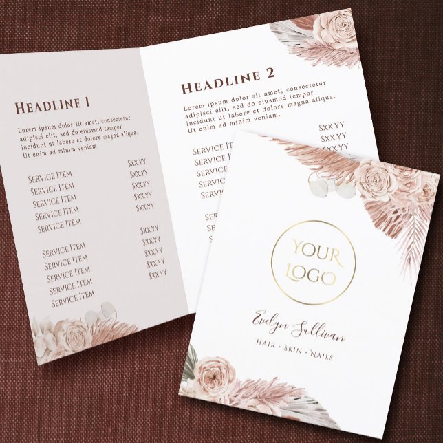Boho roses bifold brochure (Creator Uploaded)
