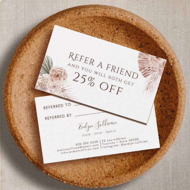 Boho roses referral card (Creator Uploaded)