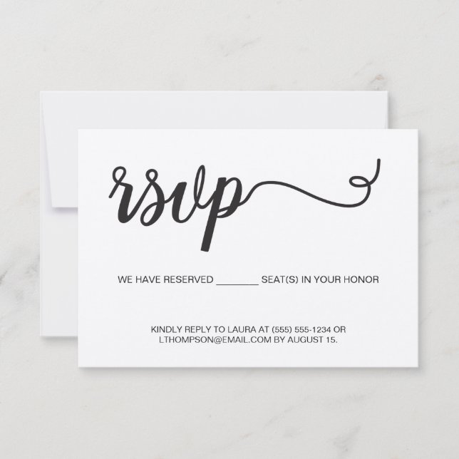 Boho RSVP without mailing Reserved Seat Card (Front)