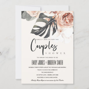 BOHO RUST FLORAL MONSTRERA COUPLES SHOWER INVITE