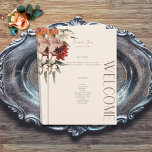 Boho Rust & Neutral Cream Fall Floral  Programme<br><div class="desc">Introducing our exquisite Cream Geometric Wedding program, a perfect blend of elegance and bohemian charm! This stunning design features a creamy background that sets the tone for a romantic and timeless celebration. Adorned with a captivating boho floral bouquet, nestled in the corner of the frame, this design embodies the essence...</div>