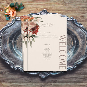 Boho Rust & Neutral Cream Fall Floral  Programme