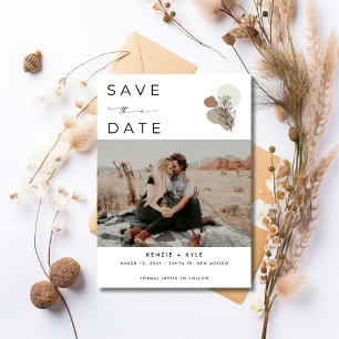 Boho Rust Photo Desert Wedding Save The Date