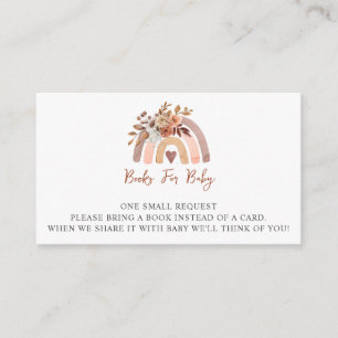 Boho Rust Terracotta Baby Shower Books For Baby Enclosure Card