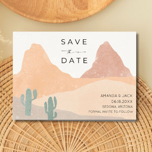 Boho Rust Terracotta Desert Wedding Photo  Save The Date
