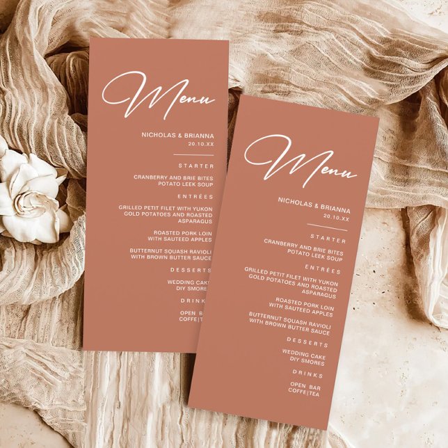 Boho Rust Terracotta Wedding  Menu (Creator Uploaded)