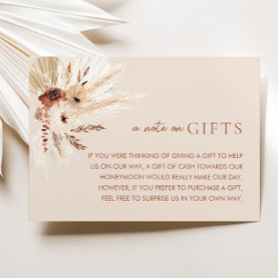 Boho Rust Terracotta Wedding Wishing Well Gifts  Enclosure Card