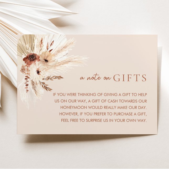 Boho Rust Terracotta Wedding Wishing Well Gifts  Enclosure Card (HAZEL Wedding Suite - Details Card | Matching items available)