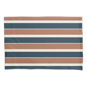 Boho Rustic and Navy Stripes Pillowcase