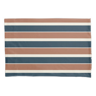Boho Rustic and Navy Stripes Pillowcase