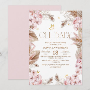 Boho Rustic Baby Shower Invitation