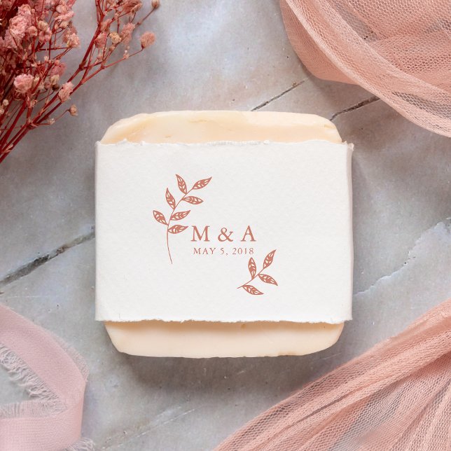 Boho Rustic Branches Wedding Initials Monogram Rubber Stamp (Creator Uploaded)