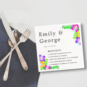 Boho Rustic Colourful Roses Summer Floral Wedding Napkin