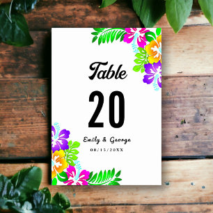 Boho Rustic Colourful Roses Summer Floral Wedding Table Number