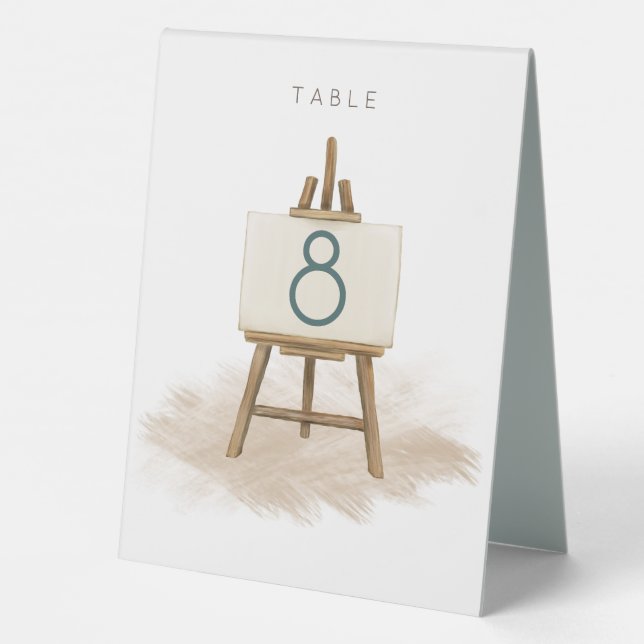 Boho Rustic Easel Wedding Table Number (Back)