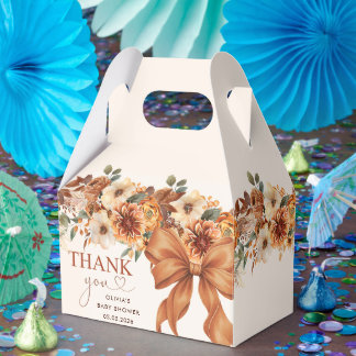 Boho Rustic Fall Floral Baby Shower Party Favour Box