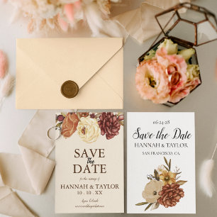 Boho Rustic Fall Floral Wedding Photo Save The Date