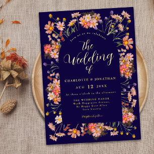 Boho Rustic Floral Arch Fall Wedding Gold