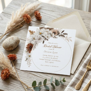 Boho Rustic Floral Bridal shower Invitation