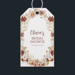 Boho Rustic Floral Burgundy Bridal Shower Custom Gift Tags<br><div class="desc">Boho Rustic Floral Wreath Burgundy Custom Bridal Shower Custom Gift Tags</div>