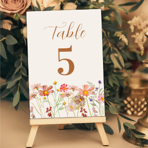 Boho Rustic Floral Fall Wedding Table Number