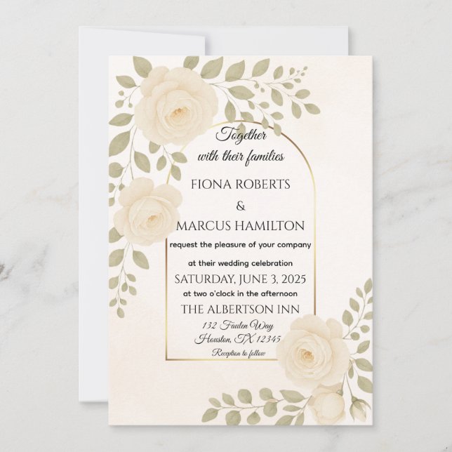 Boho Rustic Floral & Minimalist Elegant Wedding Save The Date (Front)