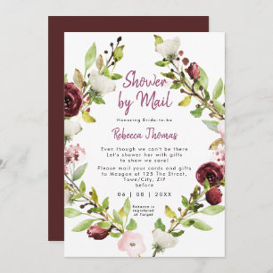 boho rustic floral shower by mail bridal shower invitation