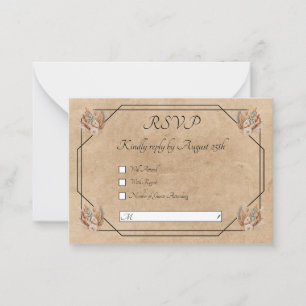 Boho Rustic Floral Wedding RSVP Card