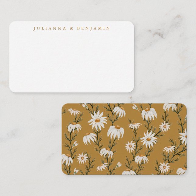 Boho Rustic Floral Yellow Custom Gift Enclosure Card (Front/Back)