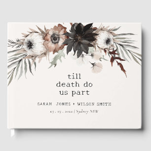 Boho Rustic Gothic Rust Black Botanical Wedding Guest Book