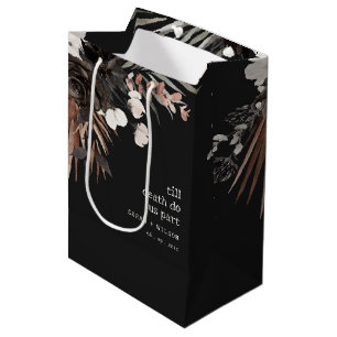 Boho Rustic Gothic Rust Black Botanical Wedding Medium Gift Bag
