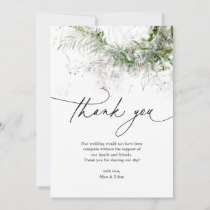 Boho Rustic Greenery Wedding Thank You