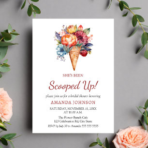  Boho Rustic Ice Cream Bridal Shower Invitation
