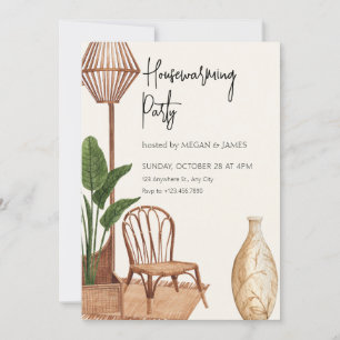 Boho rustic interior house invitation