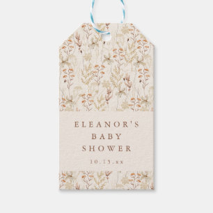 Boho Rustic Meadow Flowers Floral Baby Shower Gift Tags