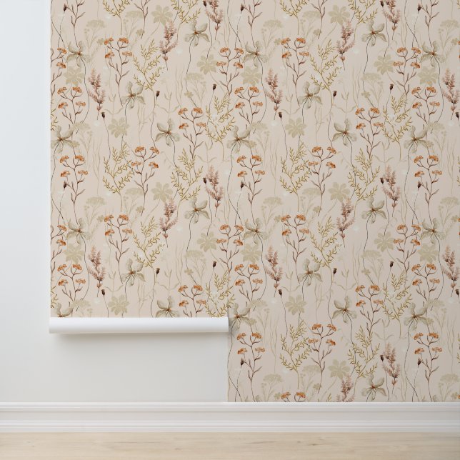 Boho Rustic Meadow Flowers Floral Botanical Nature Wallpaper (Application)