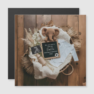 boho rustic pregnancy announcement card