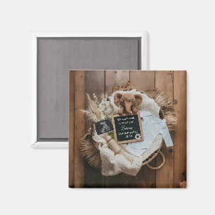 boho rustic pregnancy announcement keepsake  magnet