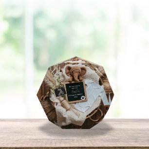 boho rustic pregnancy announcement surprise gift photo block