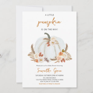  Boho Rustic Pumpkin Baby Shower Invitation