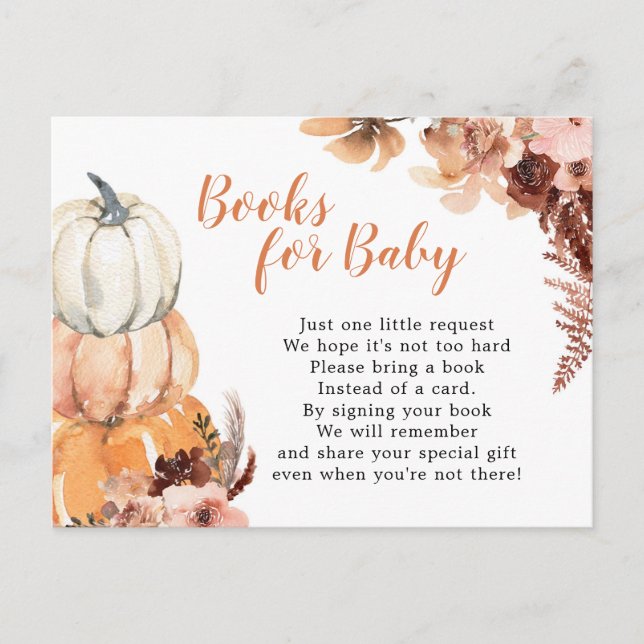 Boho Rustic Pumpkin Books for Baby Card (Front)