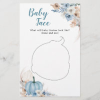 Boho Rustic Pumpkin Fall Baby Shower Baby Face
