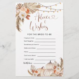 Boho Rustic Pumpkin Fall in Love Advice and Wishes