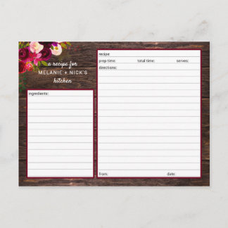 Boho Rustic Recipe Card